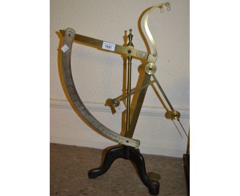 Early 20th Century cast iron and brass yarn balance scale, made by John Nesbitt, Manchester 