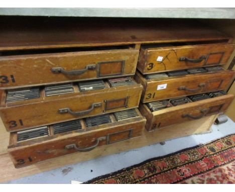 Large collection of magic lantern slides (600 plus), housed in a six drawer cabinet including ' The Mischievious Boy ', ' The