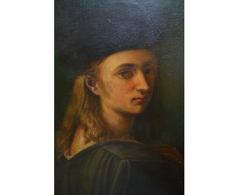 Late 19th Century oil on canvas, head and shoulder portrait of a young man, unsigned, gilt framed, 24ins x 17.5ins24.75ins x 
