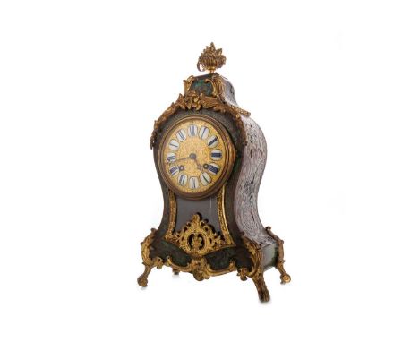 VICTORIAN CARTEL MANTEL CLOCK, OF 18TH CENTURY FRENCH DESIGN  the gilt metal dial with white enamel hour markers with Roman n