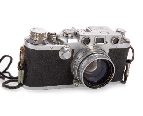 LEICA, RANGEFINDER CAMERA, No. 494467, stamped D.R.P. Ernst Leiz Wetzar marks, with summitar f=5cm 1:2 lens, branded aluminiu