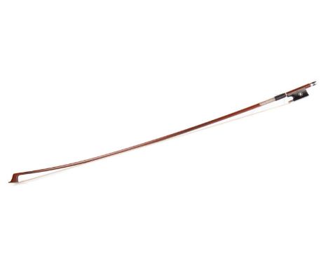 FRENCH VIOLIN BOW, CIRCA EARLY 20TH CENTURY stamped Victor Fetique a Paris, nickel mounts, octagonal stick74.5cm long