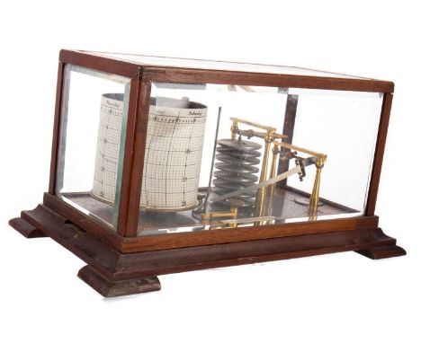 A. BROWN OF GLASGOW, THE IMPROVED BAROGRAPH, EARLY 20TH CENTURY  bearing ivory maker's plaquette, in glazed mahogany caseThis