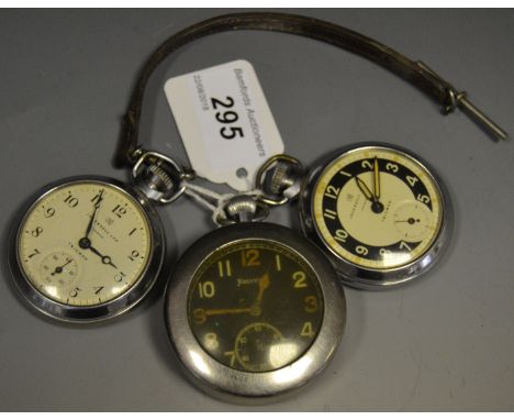 A military pocket watch, marked with broad arrow, GS/TP 175141; other pocket watches (3)