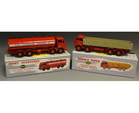 Dinky Supertoys by Atlas including a Leyland Octopus Tanker - Esso, no.943, boxed; a Foden Diesel 8-Wheel Wagon, No.901, boxe