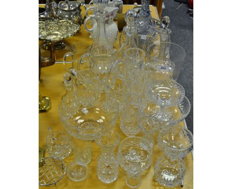 Cut and Mould Clear glass - scent bottles, trinket dishes, vases;  etc 