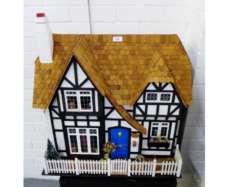 'The Nook', a Greenleaf kit dolls house, 1/12 Scale, opening to the rear to reveal a furnished interior complete with a quant