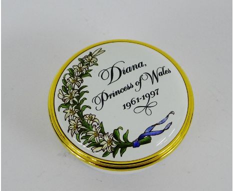 A Halcyon days limited edition enamel 'Diana Princes of Wales' box No.1915