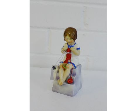 A Royal Worcester porcelain figure 'Saturdays Child works hard for a living', 14cm high