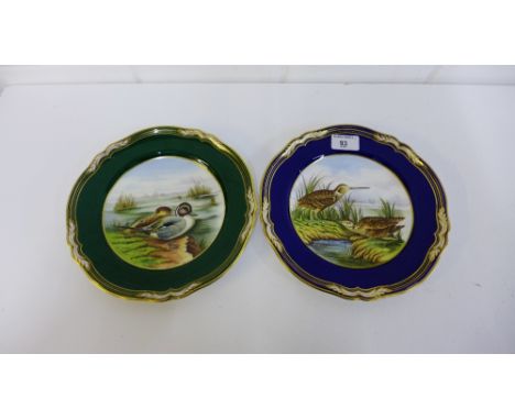 Two Spode bone china 'Game Bird's' patterned plates, to include Pintail and Snipe, 24cm diameter, (2) 