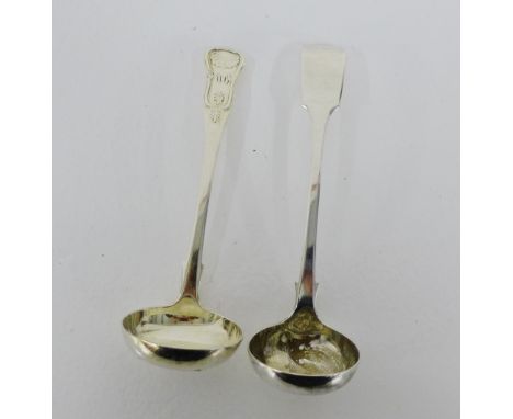 A Victorian silver sauce ladle with makers mark for James McKay, Edinburgh 1838 together with an Epns sauce ladle (2)  
