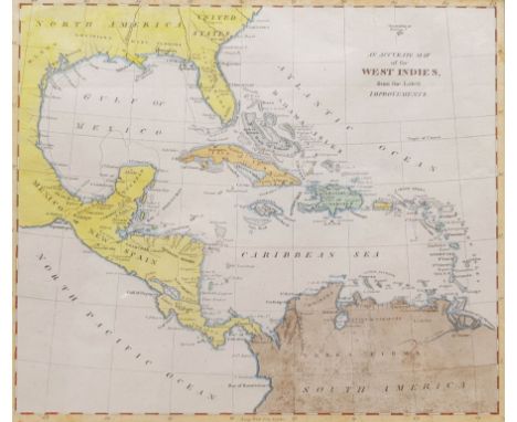 After Robert Wilkinson (British fl.1768-1825): 'An Accurate Map Map of the West Indies from the Latest Improvements', early 1