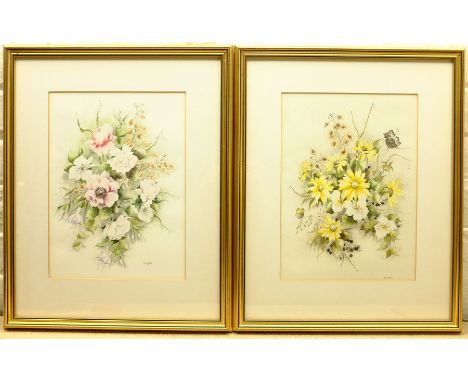 Rachael Dee (British Contemporary): Botanical Studies, pair watercolours signed 33cm x 24cm (2) Provenance: with the William 