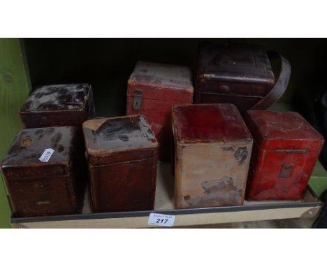 7 Antique carriage clock cases 
