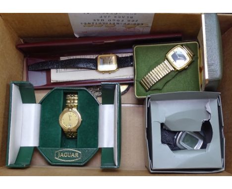 An Avia Incabloc gent's wristwatch, a Jaguar wristwatch, an Eeta chronograph wristwatch etc 
