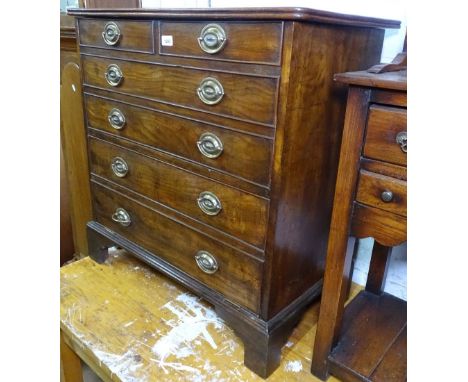 A George III mahogany commode, on bracket feet, W52cm 