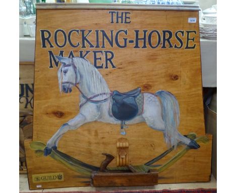 Clive Fredriksson, oil on wood panel, "the rocking horse maker", signed, 39" x 36" 