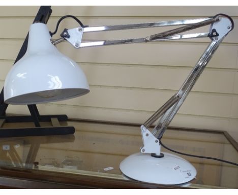 A modern white and chrome anglepoise lamp 