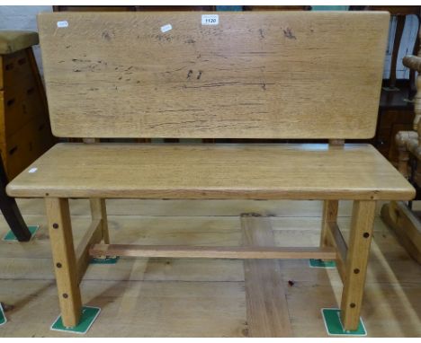 A bespoke made light oak child's bench, W82cm, H68cm