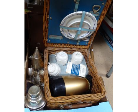 A Lacrosse stick, a picnic hamper, a cocktail shaker etc 