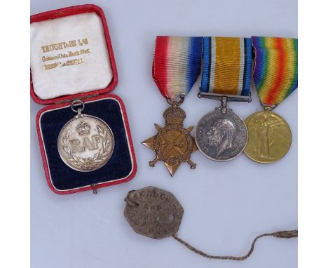 A silver First World War RAF medal and group to 4692 Corporal G W Seldon RFC and dog tag 