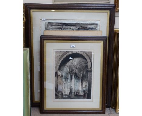 Various architectural coloured prints (4) 