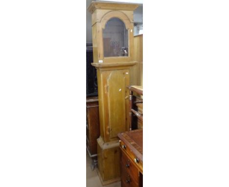 A pine longcase clock case (no movement), H198cm 