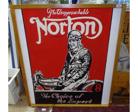 Clive Fredriksson, oil on panel, The Unapproachable Norton sign, 31" x 36" 