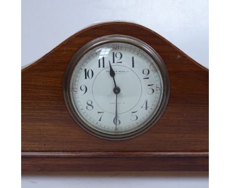 A Mappin &amp; Webb mahogany-cased mantel clock, with brass mounts, length 11" 