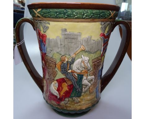 A Royal Doulton Coronation loving cup - George VI and Elizabeth, 657/2000, height 10.5" 