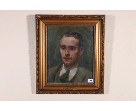 Manner of JOHN DUNCAN FERGUSSON RBA (Scottish, 1874-1961)&nbsp; Portrait of a gentleman,&nbsp; Oil painting, unsigned, 34cm x