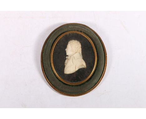 Antique carved ivory portrait bust miniature of a gentleman, ivory size 6cm x 4cm, in oval frame, 14cm x 12cm. Ivory bust app