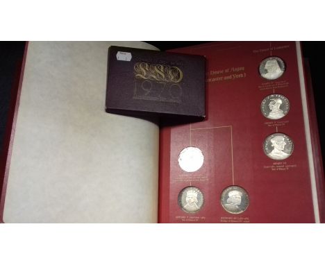 The Kings and Queens of England First Edition - Sterling Silver Proof Set of 43 Medals in Red Presentation Album with Certifi