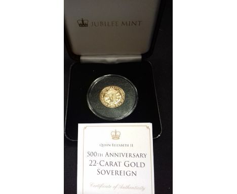 Sovereign 1989, 50th Anniversary of the First Gold Sovereign. Cased with Certificate (The Jubilee Mint)
