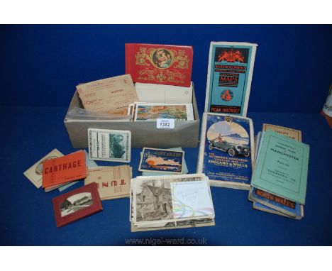 A quantity of old Postcards including Rome, National Gallery, Abersoch etc., plus a quantity of old Maps including Bartholome