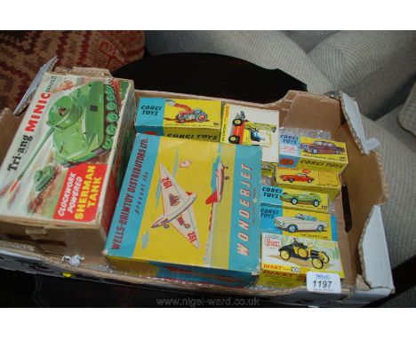 A quantity of boxed toys including Corgi Model Ford, 'The Saints Car', Mercedes Benz, Massey Ferguson 65 Tractor with Shovel,