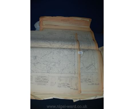 A large quantity of loose Ordnance Survey Maps - scale mainly 6'' to one mile