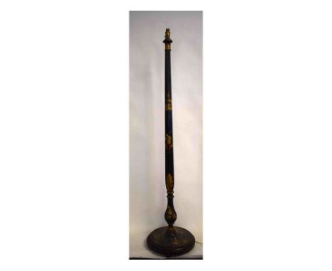 Early 20th century lamp standard, japanned in chinoiserie style, 160cms tall  