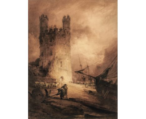 John Sell Cotman (Norwich 1782-1842 London)The Eagle Tower, Caernarvon Castle, North Wales signed, dated and inscribed 'JS C*