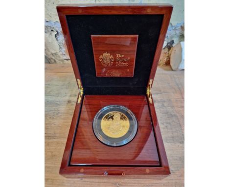 The Royal Mint, The Queen's Beasts The Unicorn of Scotland 2017 UK Five-Ounce Gold Proof Coin, 999.9 Au, 156.295g, diameter 5