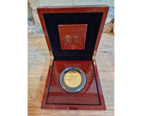 The Royal Mint, The Queen's Beasts The Black Bull of Clarence 2018 UK Five-Ounce Gold Proof Coin, 999.9 Au, 156.295g, diamete