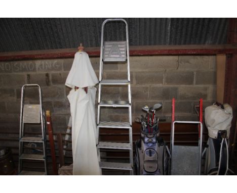An aluminium step ladder 