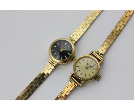 A lady's 9ct gold Tissot bracelet watch and a similar Marvin example
