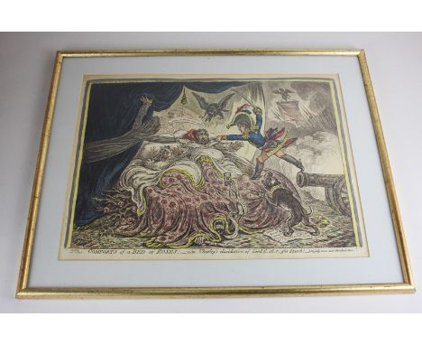After James Gillray (1757-1815), 'Comforts of a bed of roses', etching published April 21st 1806 by H Humphrey, 27 St James's