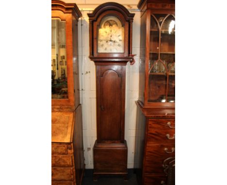 An 18th century oak longcase clock, the domed silverised dial with Roman and Arabic numerals, inscribed Thomas Millsom, with 