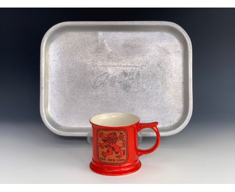 A vintage Ansells brewery bar tray together with a Carlton War Red Lion tankard