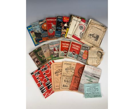 A quantity of vintage football ephemera including 1930s and later Middlesbrough FC and other match programmes, press cuttings