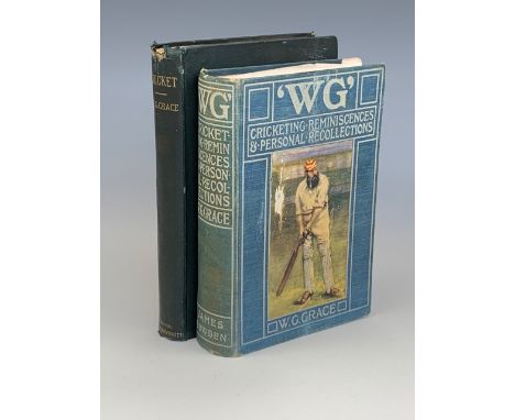 W G Grace, "Cricket", Arrowsmith, Bristol, 1891 first edition, together with "W. G., Cricketing Reminiscences and Personal Re