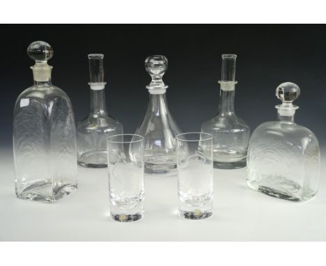 A limited edition etched Dartington decanter commemorating the marriage of The Prince of Wales and Lady Diana together with a