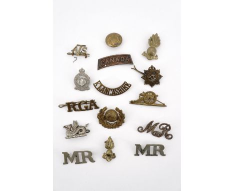 British army collar badges, shoulder titles, etc